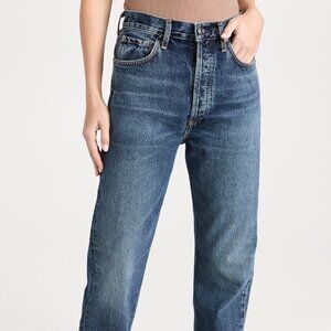 90s Pinch Waist High Rise Straight Jeans in Portrait size 27